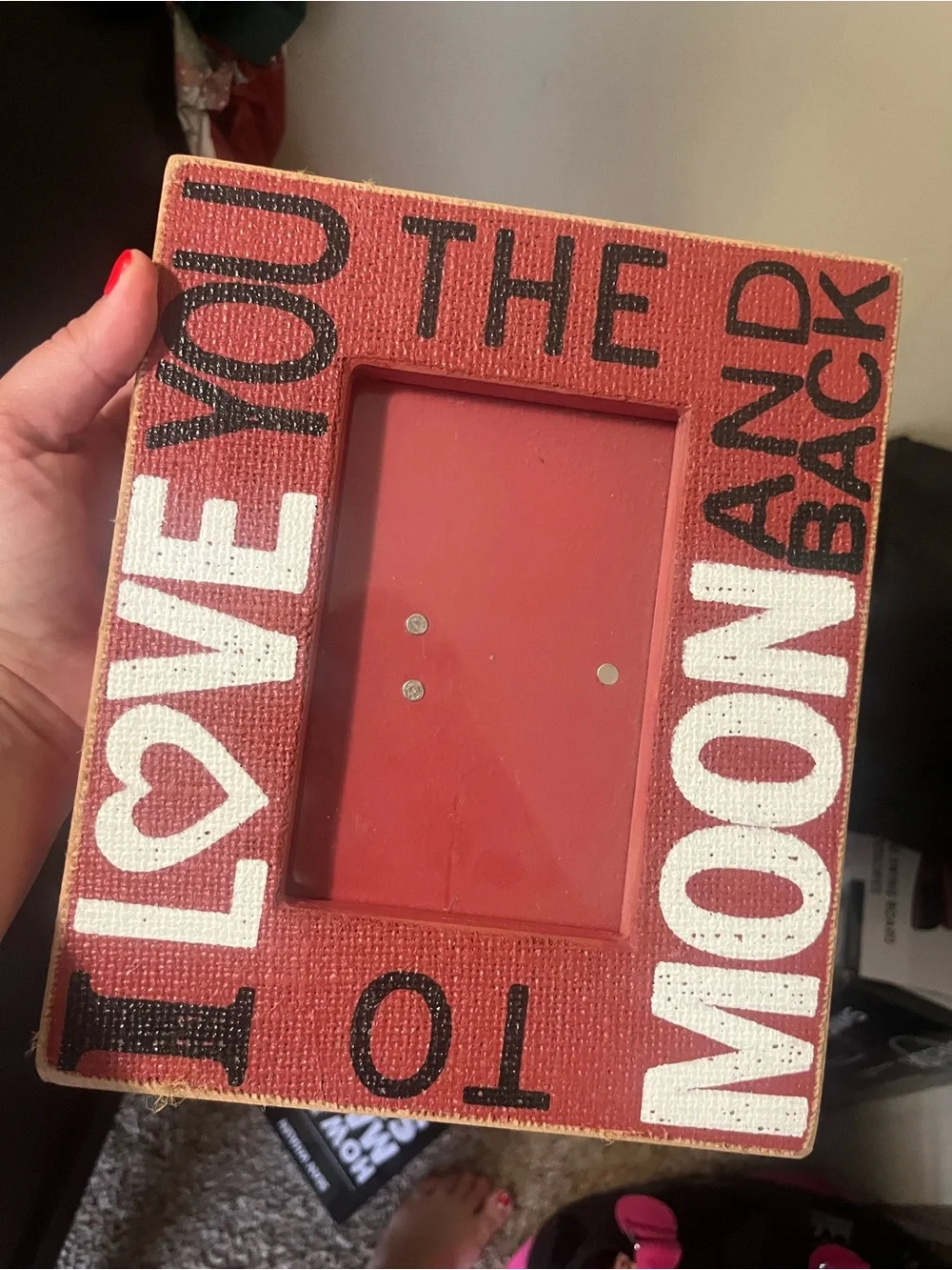 Red 'I Love You to the Moon and Back' Decorative Picture Frame
